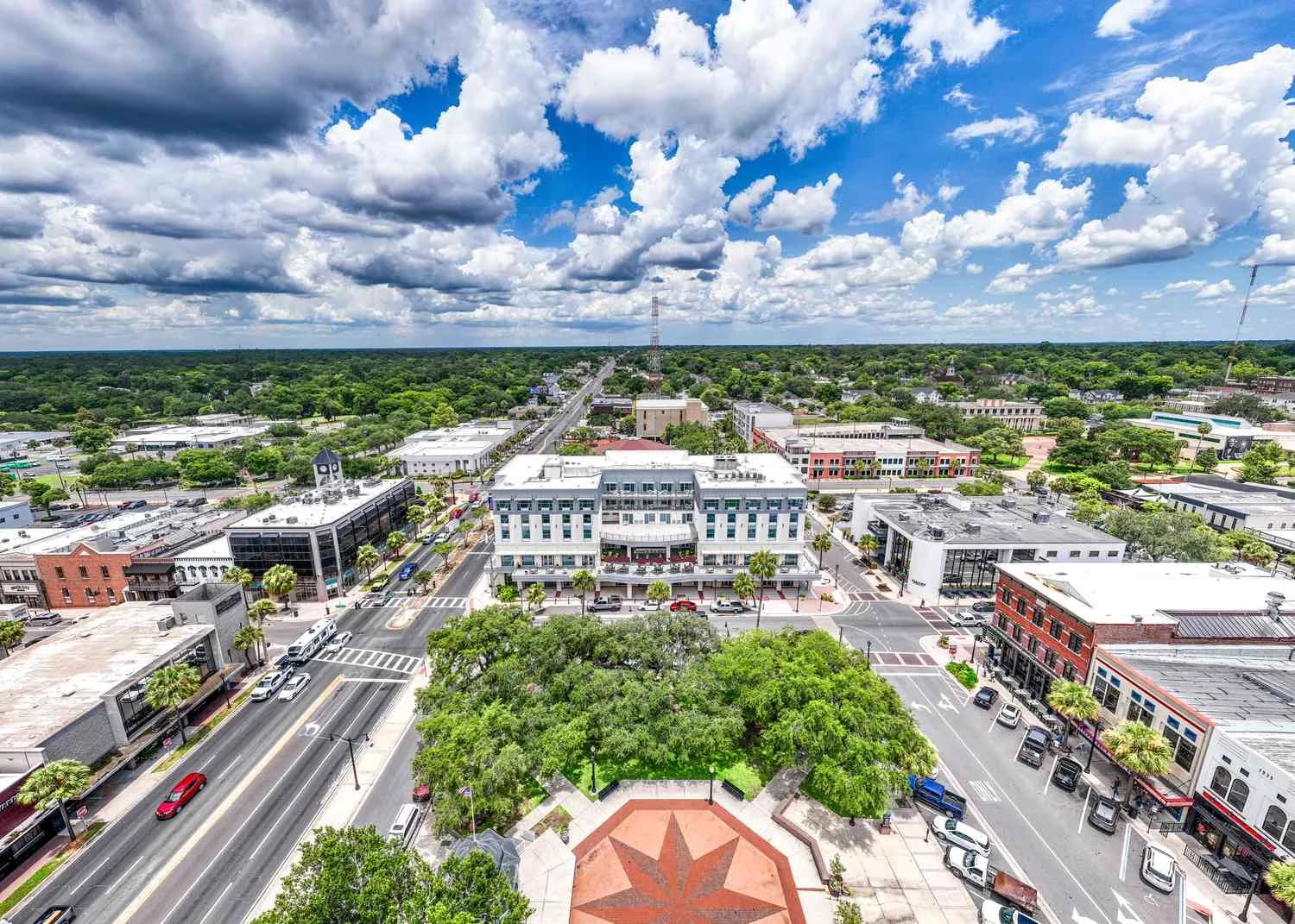 Downtown Ocala FL aerial view — stump grinding services in Ocala