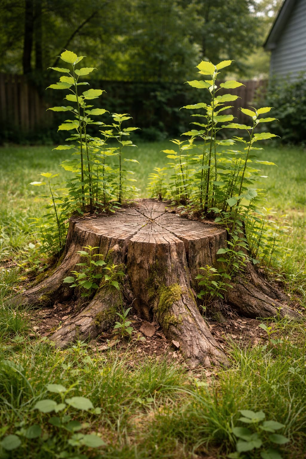 Stump regrowth